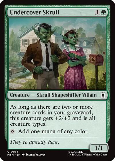 Undercover Skrull Marvel Super Heroes MSH #194 (Common) Magic: The Gathering: