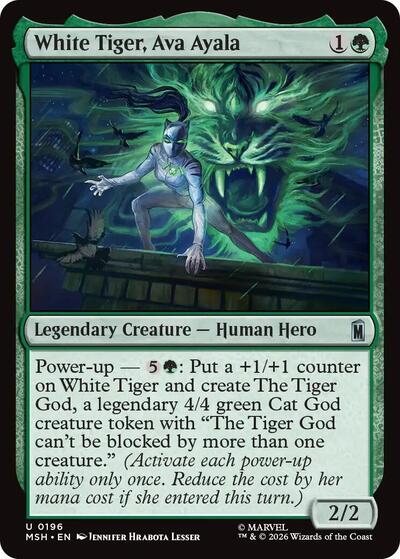 White Tiger, Ava Ayala Marvel Super Heroes MSH #196 (Uncommon) Magic: The Gathering: