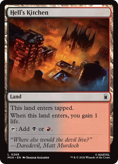 Hell's Kitchen Marvel Super Heroes MSH #268 (Land) Magic: The Gathering: