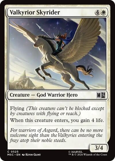 Valkyrior Skyrider MSC #525 (Near Mint Common) Magic: The Gathering: Commander: Marvel Super Heroes