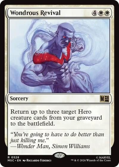 Wondrous Revival MSC #528 (Near Mint Rare) Magic: The Gathering: Commander: Marvel Super Heroes