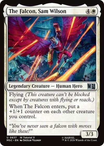 The Falcon, Sam Wilson (0837) MSC #837 (Near Mint Uncommon) Magic: The Gathering: Commander: Marvel Super Heroes