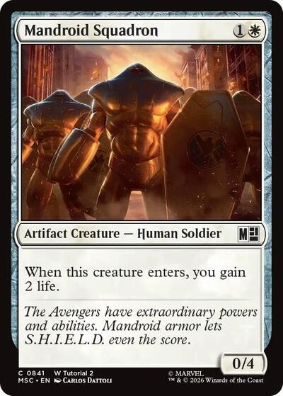 Mandroid Squadron (0841) MSC #841 (Near Mint Common) Magic: The Gathering: Commander: Marvel Super Heroes