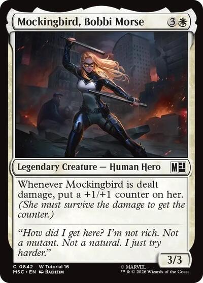 Mockingbird, Bobbi Morse (0842) MSC #842 (Near Mint Common) Magic: The Gathering: Commander: Marvel Super Heroes
