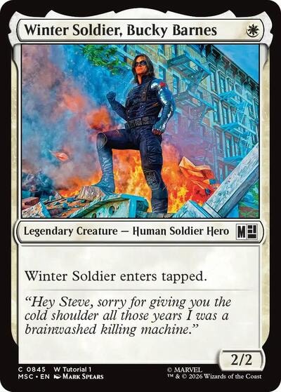 Winter Soldier, Bucky Barnes (0845) MSC #845 (Near Mint Common) Magic: The Gathering: Commander: Marvel Super Heroes
