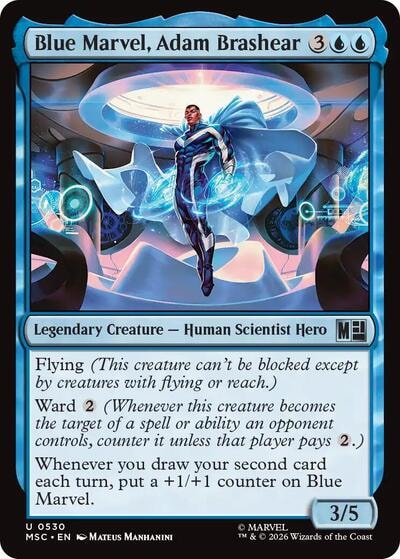 Blue Marvel, Adam Brashear MSC #530 (Near Mint Uncommon) Magic: The Gathering: Commander: Marvel Super Heroes