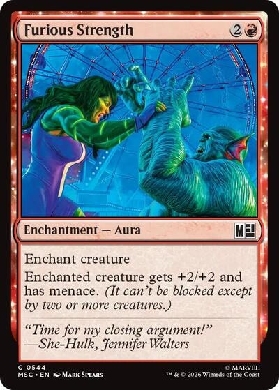 Furious Strength MSC #544 (Near Mint Common) Magic: The Gathering: Commander: Marvel Super Heroes