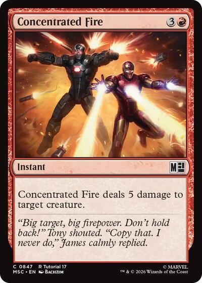 Concentrated Fire (0847) MSC #847 (Near Mint Common) Magic: The Gathering: Commander: Marvel Super Heroes