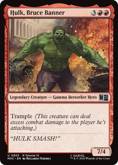 Hulk, Bruce Banner (0850) MSC #850 (Near Mint Uncommon) Magic: The Gathering: Commander: Marvel Super Heroes