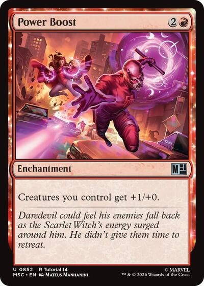Power Boost (0852) MSC #852 (Near Mint Uncommon) Magic: The Gathering: Commander: Marvel Super Heroes