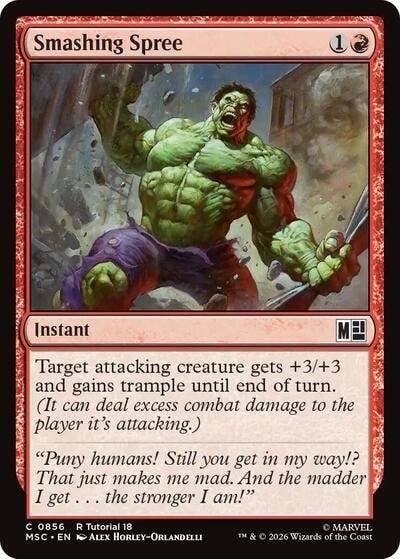 Smashing Spree (0856) MSC #856 (Near Mint Common) Magic: The Gathering: Commander: Marvel Super Heroes