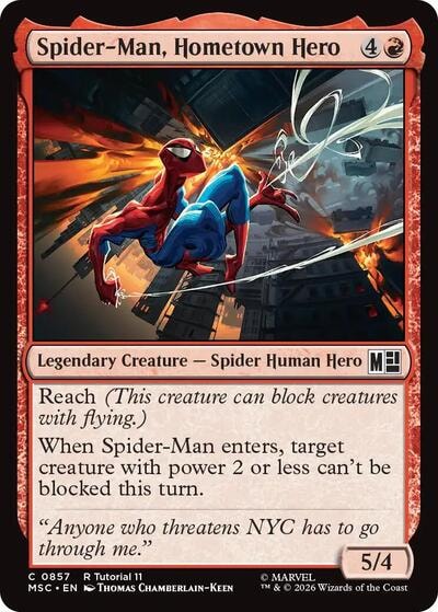 Spider-Man, Hometown Hero (0857) MSC #857 (Near Mint Common) Magic: The Gathering: Commander: Marvel Super Heroes
