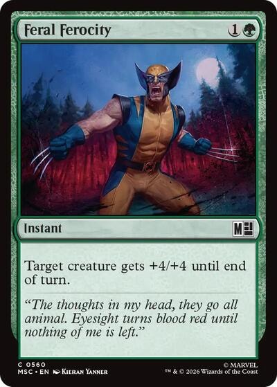 Feral Ferocity MSC #560 (Near Mint Common) Magic: The Gathering: Commander: Marvel Super Heroes