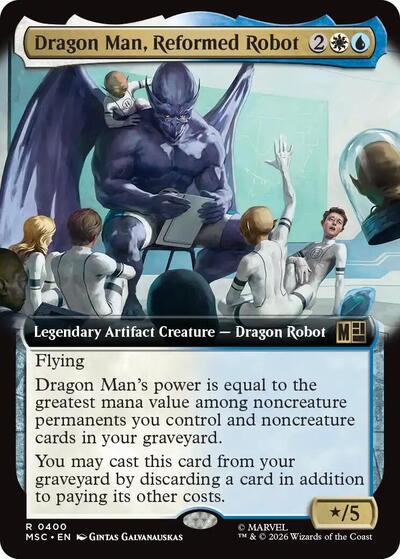 Dragon Man, Reformed Robot (Extended Art) MSC #400 (Near Mint Rare) Magic: The Gathering: Commander: Marvel Super Heroes