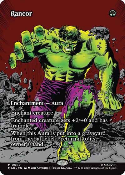 Rancor Borderless MAR #82 (Near Mint Mythic Rare) Magic: The Gathering: Marvel Universe Eternal-Legal