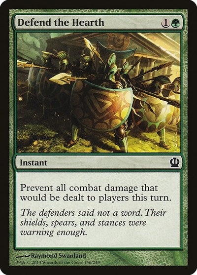 Defend the Hearth Foil THS #156 (Moderately Played Common) Magic: The Gathering: Theros
