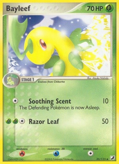 Bayleef UF #35/115 (Heavily Played Uncommon) Pokemon: EX Unseen Forces