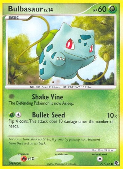 Bulbasaur SW #77/132 (Heavily Played Common) Pokemon: Secret Wonders