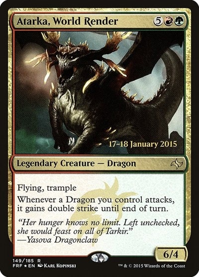 Atarka, World Render Foil PRE #149 (Near Mint Promo) Magic: The Gathering: Prerelease Cards