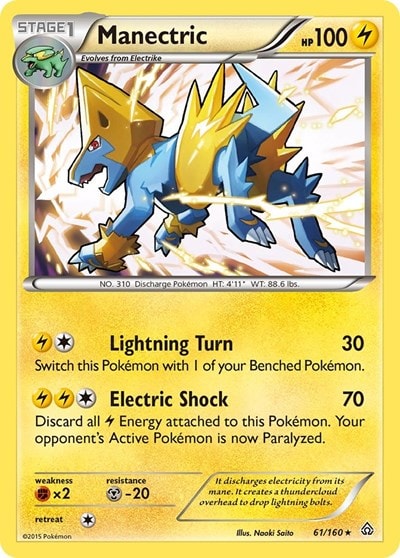 Manectric Reverse Holofoil PRC #61/160 (Lightly Played Holo Rare) Pokemon: XY - Primal Clash