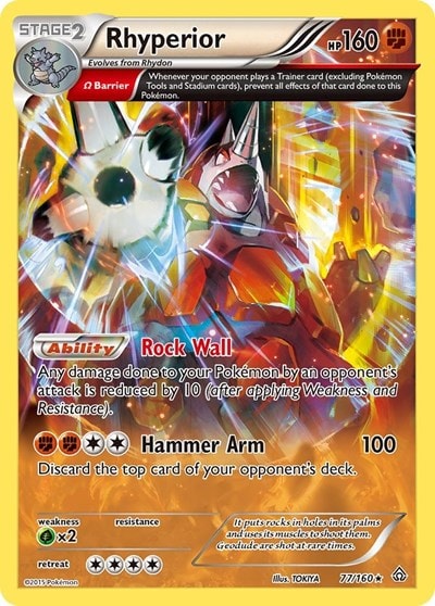 Rhyperior (Omega) Holofoil PRC #77/160 (Lightly Played Holo Rare) Pokemon: XY - Primal Clash